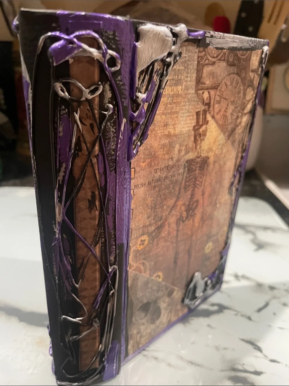 Steampunk Skull Book Box - Picture 4 of 6